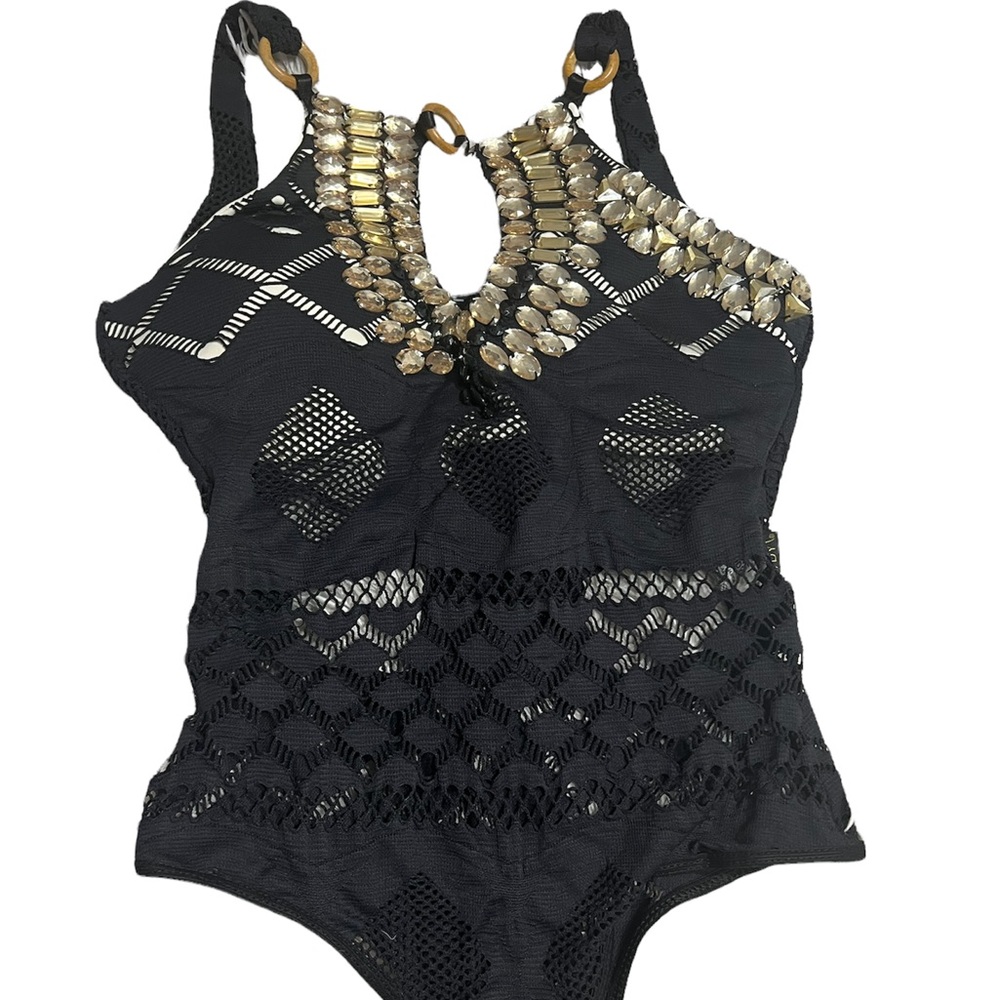 Brazilian bodysuit black gold it has a tag handmade in Brazil